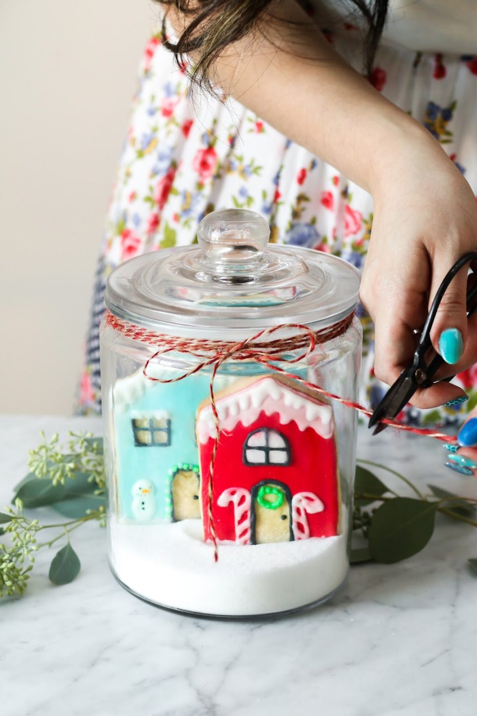 Snowy Village Sugar Cookie Jars (DIY Gift Idea) - Constellation Inspiration