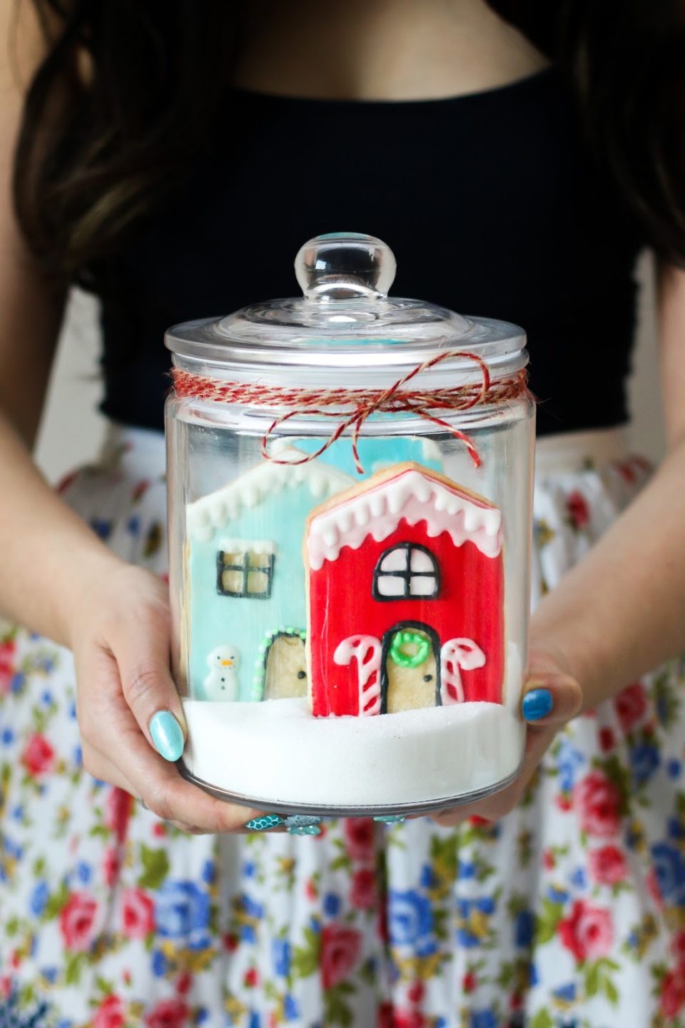 Snowy Village Sugar Cookie Jars (DIY Gift Idea) - Constellation Inspiration