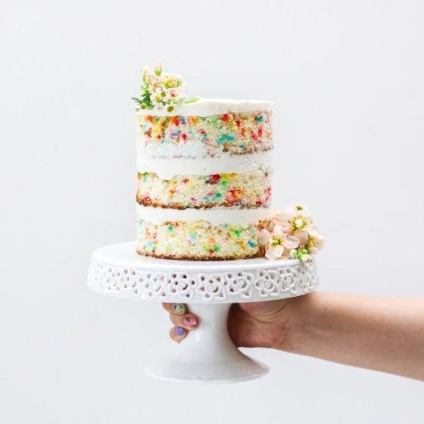 Funfetti Cake with Whipped Cream Cheese Frosting Constellation