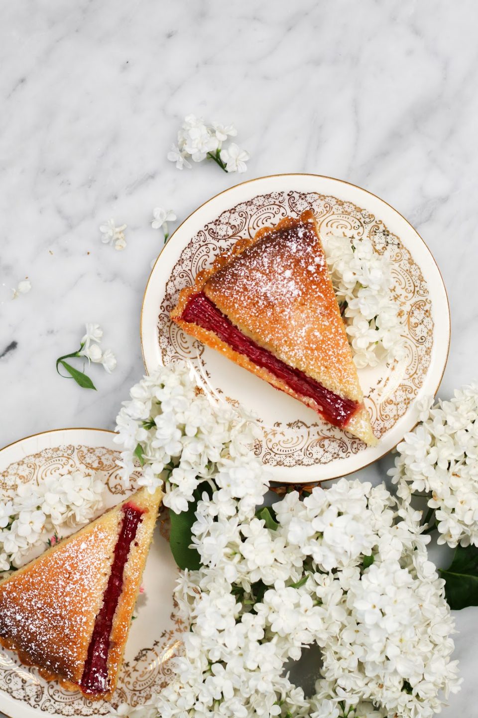 strawberry rhubarb bakewell tart