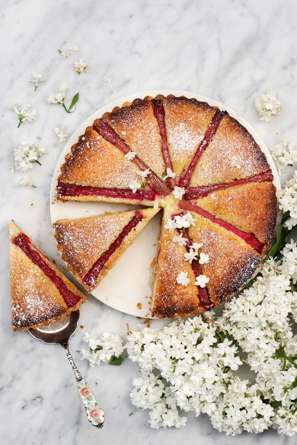 strawberry rhubarb bakewell tart