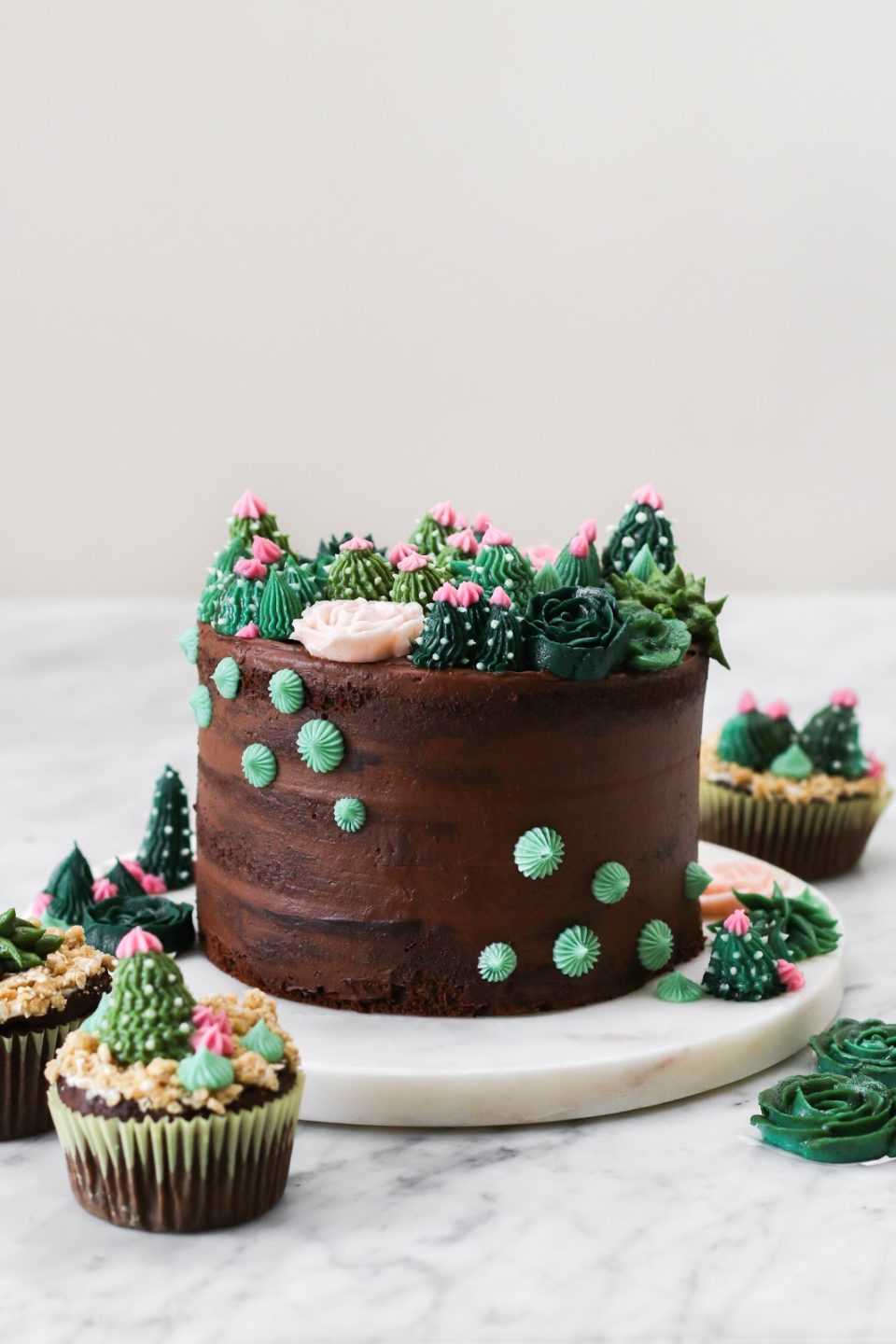 Succulent Naked Layer Cake - Classy Girl Cupcakes
