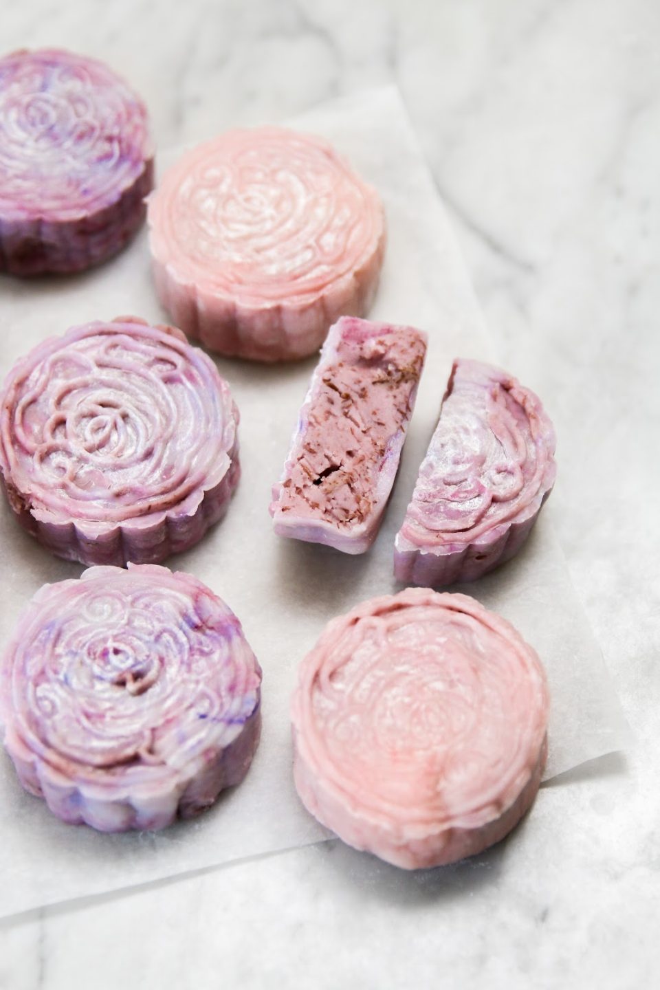 Taro Coconut Snowy Mooncakes - Constellation Inspiration