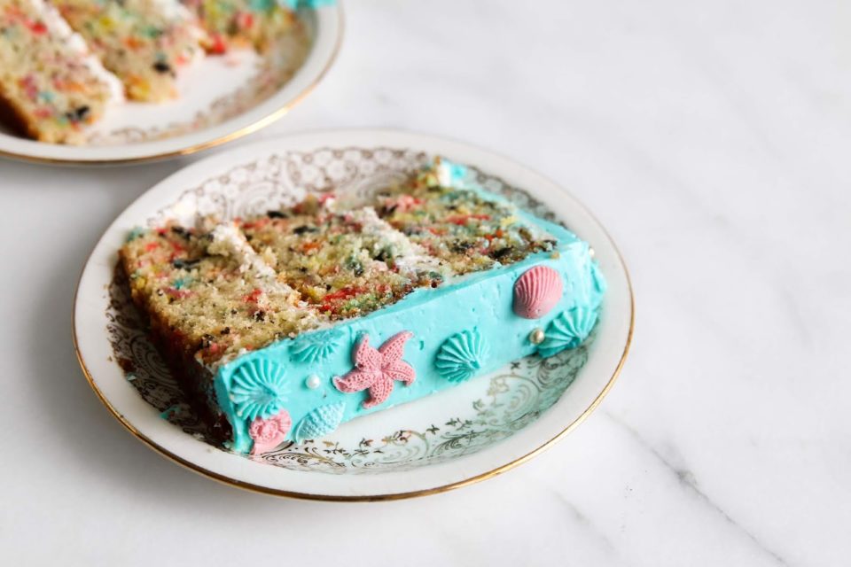 Mermaid Confetti Mug Cake - Finding Zest