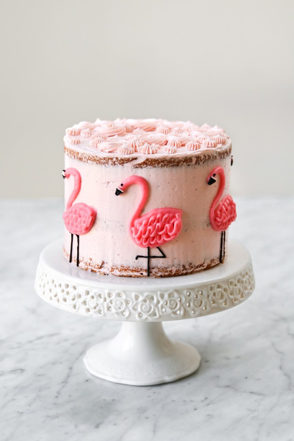 Pink Strawberry Flamingo Cake ~ The Sweet Nerd ~