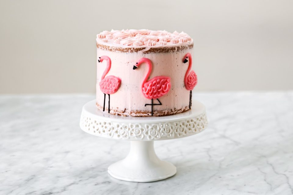 Flamingo cake topper  gold  Pixie Party Boutique
